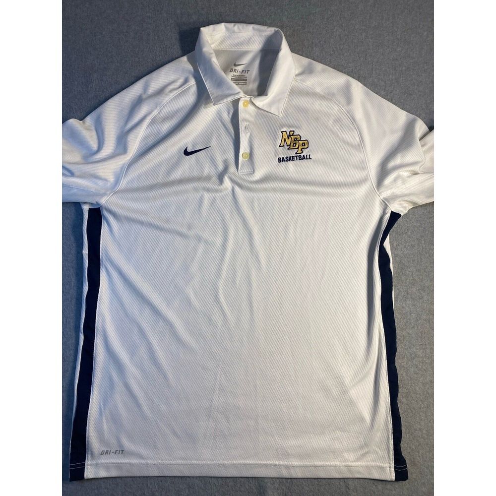 Nike Golf Polo Shirt Mens‎ Large Short Sleeve White Dri Fit